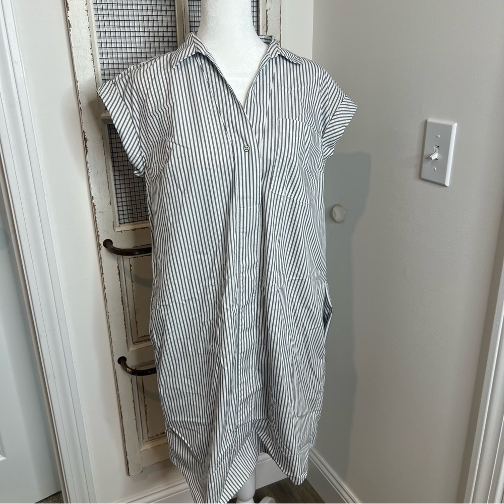 Apt. 9 Gray and White Pinstripe Midi Dress